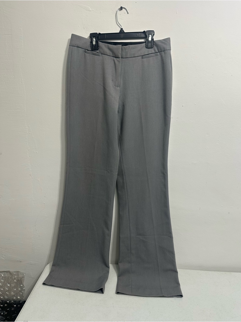 Express Light Gray Boot-Cut Dress Pants